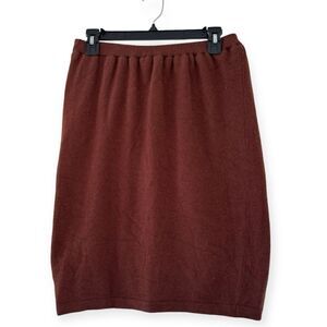 Vintage Shirin 100% Cashmere Brown Pencil Skirt Size Medium